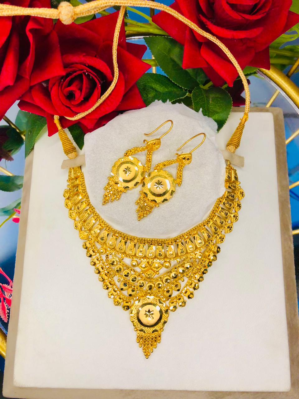 Gold-Coated Bridal Necklace Set