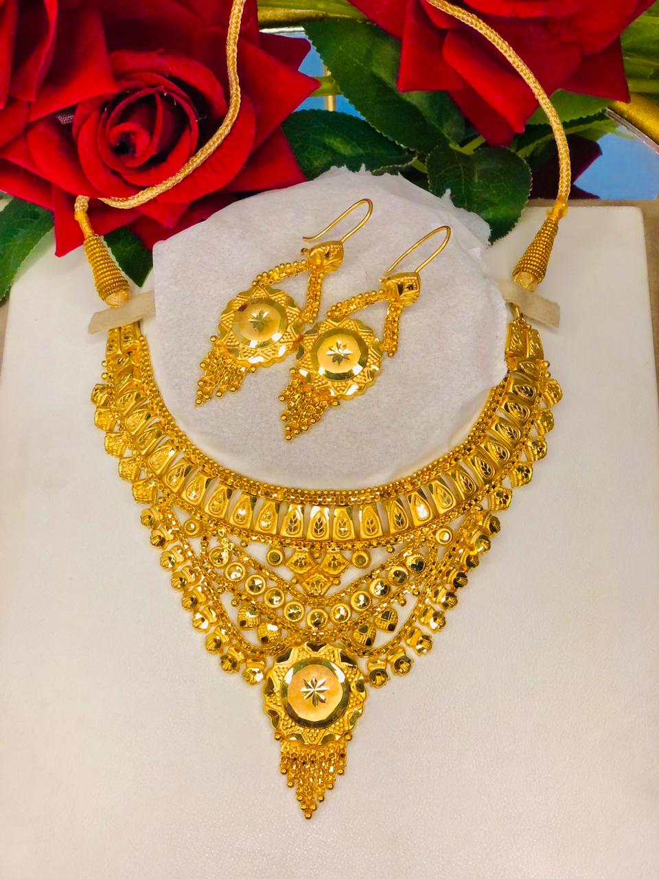 Gold-Coated Bridal Necklace Set