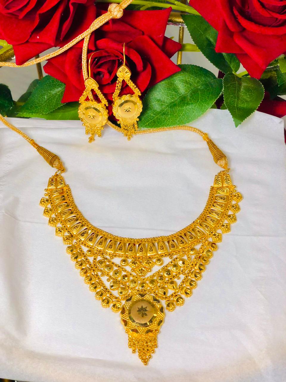 Gold-Coated Bridal Necklace Set